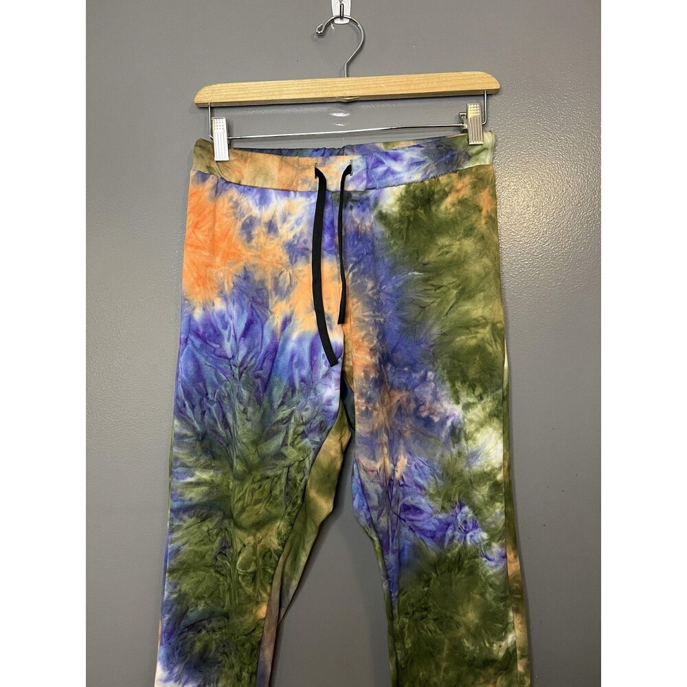 Love Fleece Lined Leggings Womens Medium Multicolor Tie Dye Stretch Ankle Pants